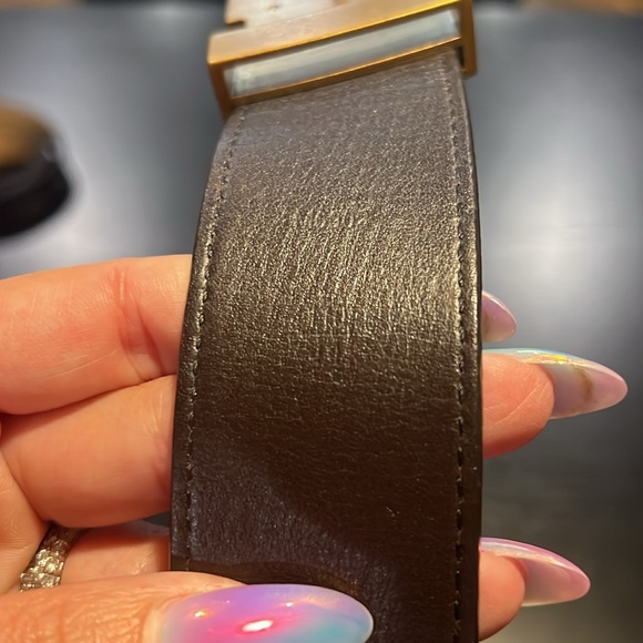 Louis Vuitton 40MM Utah Leather LV Initials Brown Leather Belt 110/44 - Picture 3 of 5